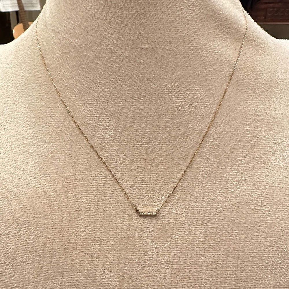 Delicate Gold Necklace with Bar Pendant